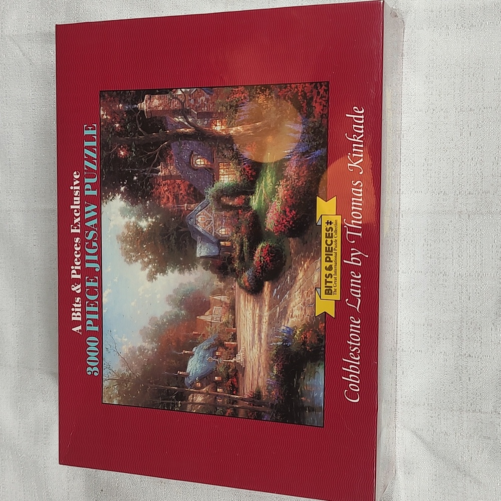 Cobblestone Lane by Thomas Kinkade 3000 Piece Jigsaw Puzzle Farm Floral